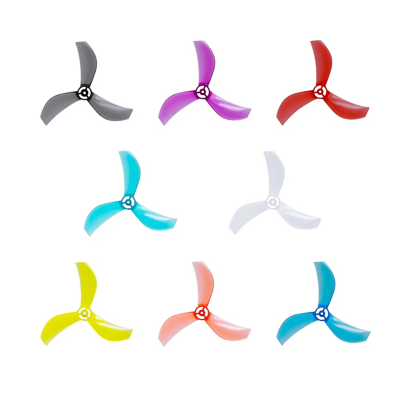 NewBeeDrone Azi 1615-3 / 1.6″ Tri-Blade Micro/Whoop FPV Drone Props for 1mm Shaft (8 Pack) – Choose Color
