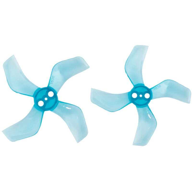 Gemfan 1636 Durable Quad-Blade 40mm Micro/Whoop Prop 8 Pack (1mm Shaft) – Choose Your Color