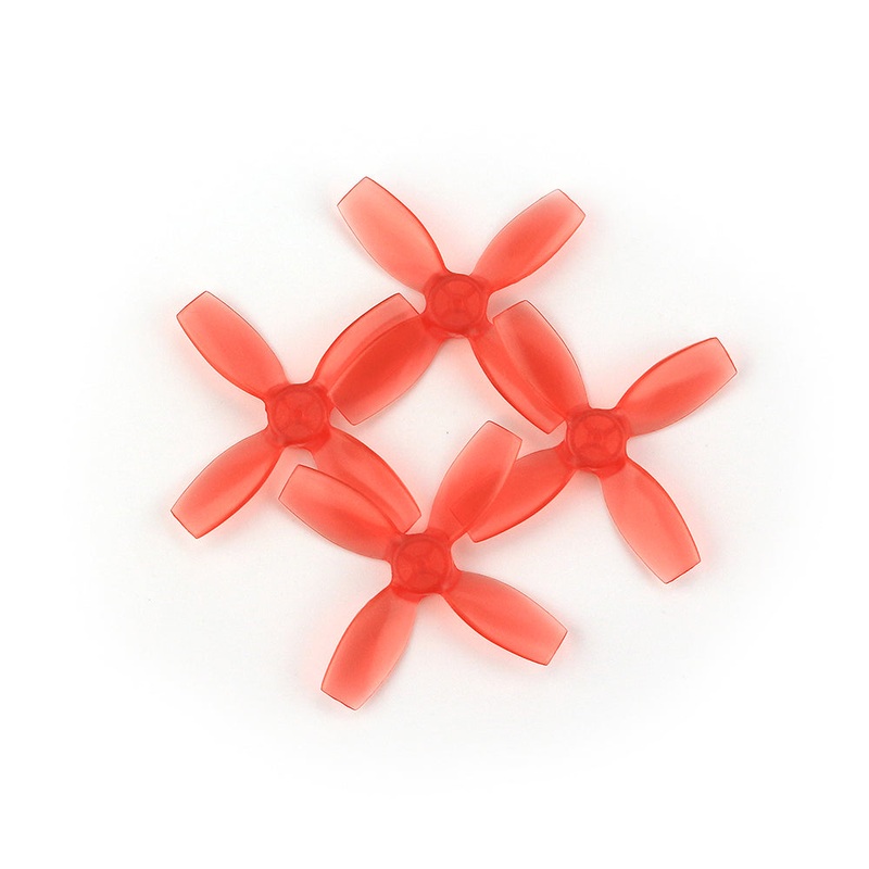 Emax Avia Nanohawk 1210-4 / 1.2″ Quad-Blade Replacement Props for 1mm Shaft (8 Pack) – Clear Red