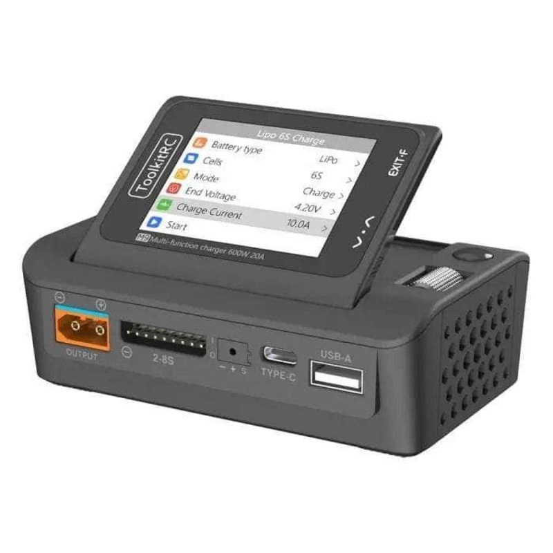 ToolkitRC M9 600W 20A 2-8S DC Multifunctional Charger w/65W USB-C Power Supply