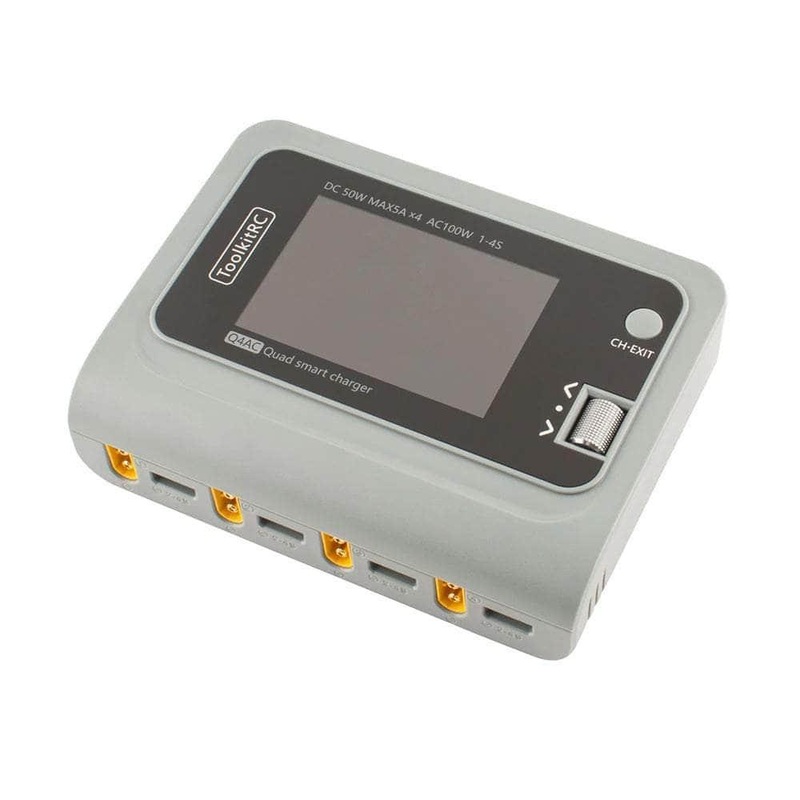 ToolkitRC Q4AC 100W 5A Quad Channel 2-4S Smart Charger – XT60