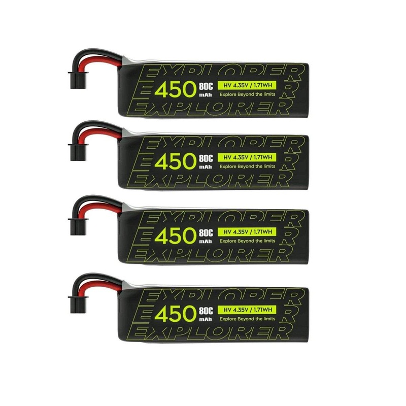 Flywoo Explorer V2 3.8V 1S 450mAh 80C LiHV Battery 4 Pack – A30