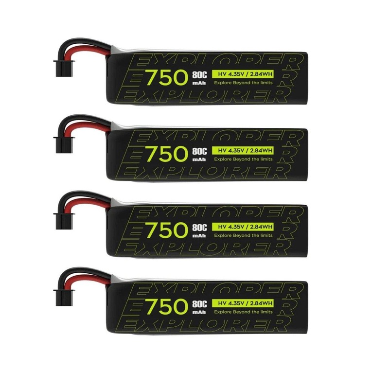 Flywoo Explorer V2 3.8V 1S 750mAh 80C LiHV Battery 4 Pack – A30