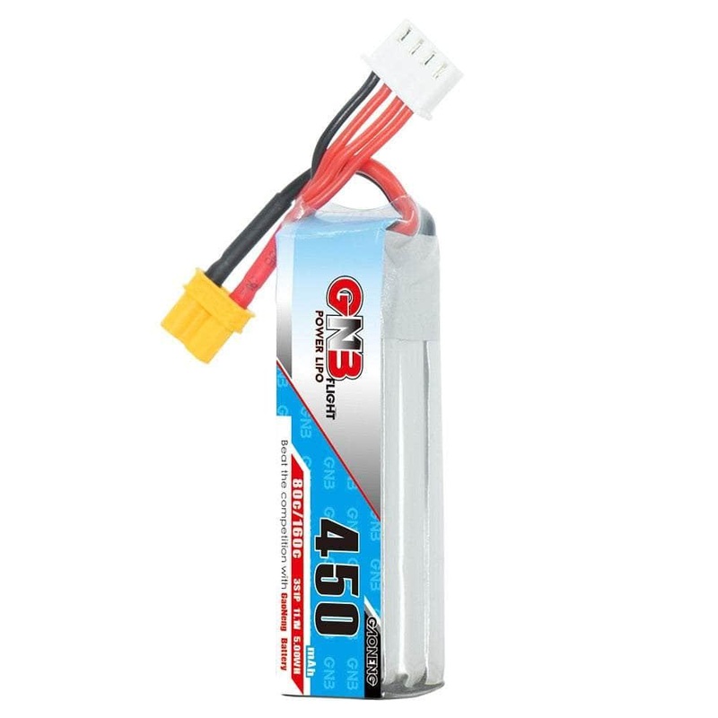 Gaoneng GNB 11.1V 3S 450mAh 80C LiPo Micro Battery (Long Type) – XT30