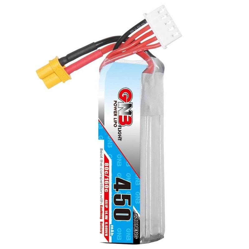 Gaoneng GNB 14.8V 4S 450mAh 80C LiPo Micro Battery (Long Type) – XT30
