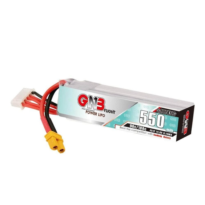 Gaoneng GNB 14.8V 4S 550mAh 90C LiPo Micro Battery (Long Type) – XT30