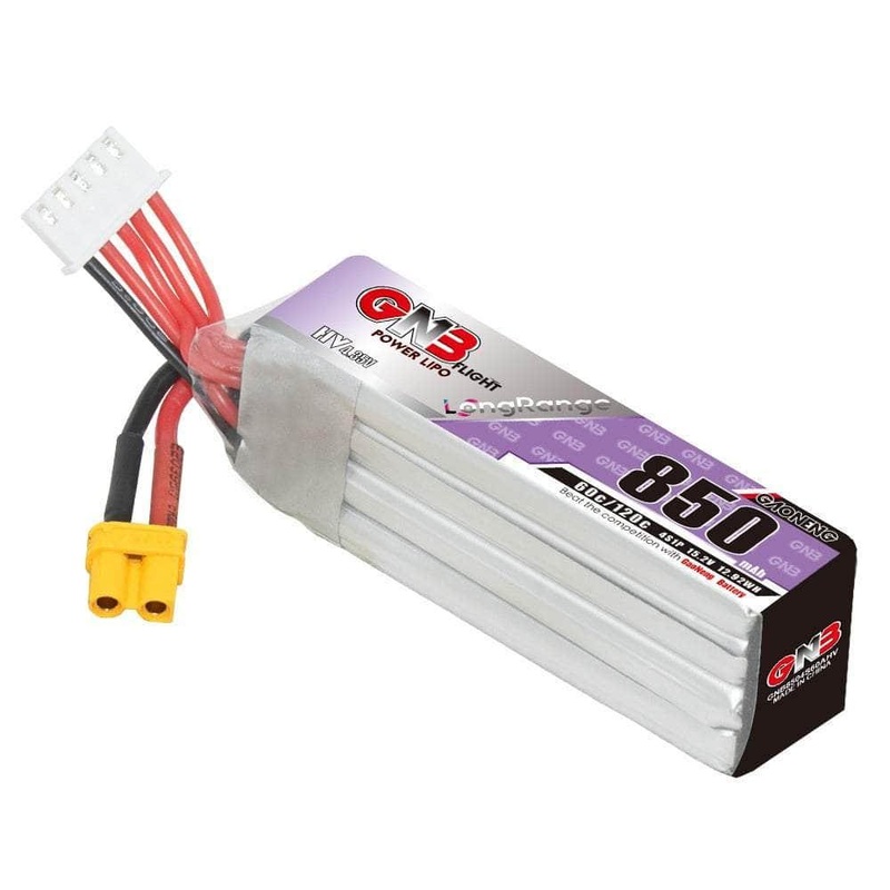 Gaoneng GNB 15.2V 4S 850mAh 60C LiHV Micro Battery (Long Type) – XT30