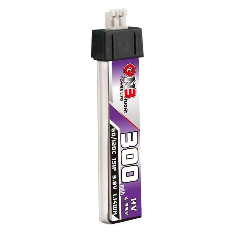 Gaoneng GNB 3.8V 1S 300mAh 60C LiHV Whoop/Micro Battery w/  Plastic Head – PH2.0