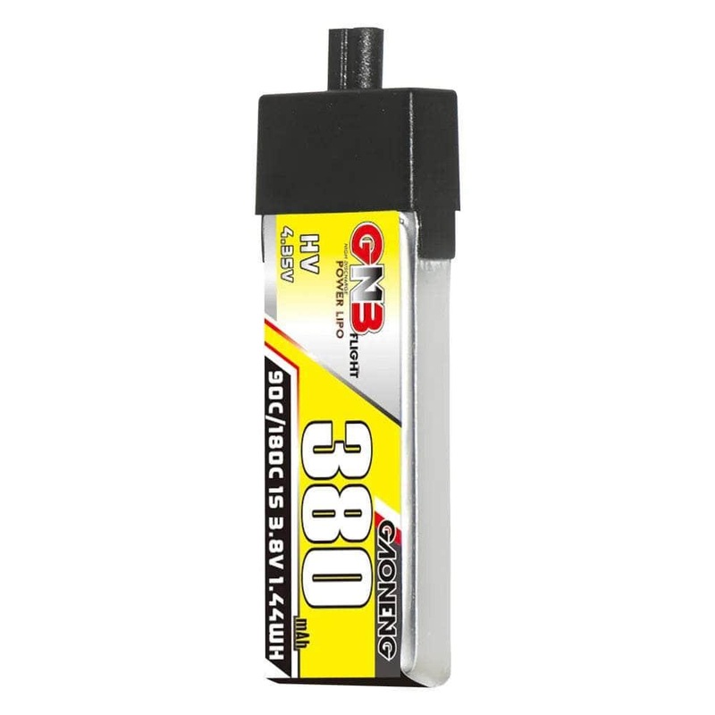 Gaoneng GNB 3.8V 1S 380mAh 90C LiHV Whoop/Micro Battery w/ Plastic Head – A30