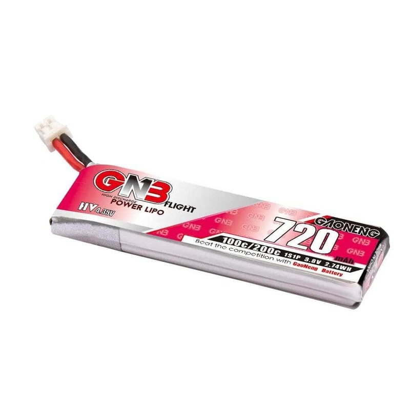 Gaoneng GNB 3.8V 1S 720mAh 100C LiHV Whoop/Micro Battery w/ Cabled – PH2.0
