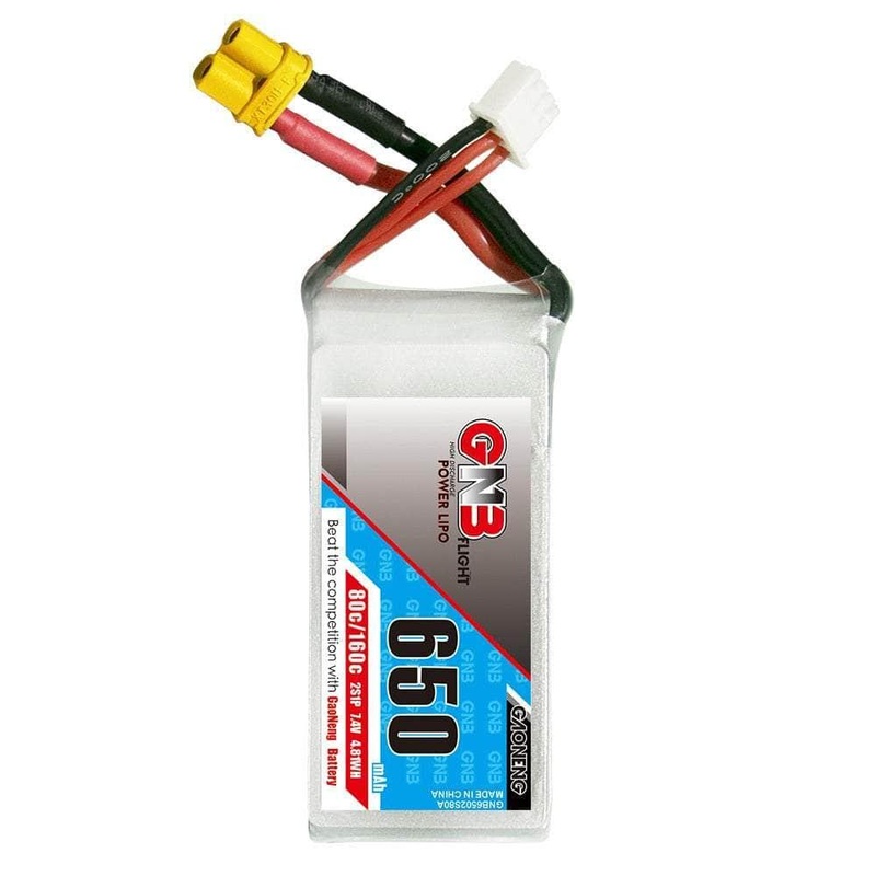 Gaoneng GNB 7.4V 2S 650mAh 80C LiPo Micro Battery (Square Type) – XT30