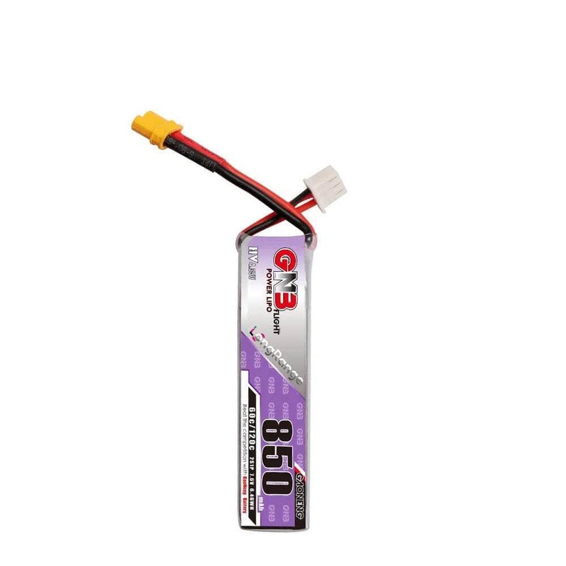 Gaoneng GNB 7.6V 2S 850mAh 60C LiHV Micro Battery (Long Type) – XT30