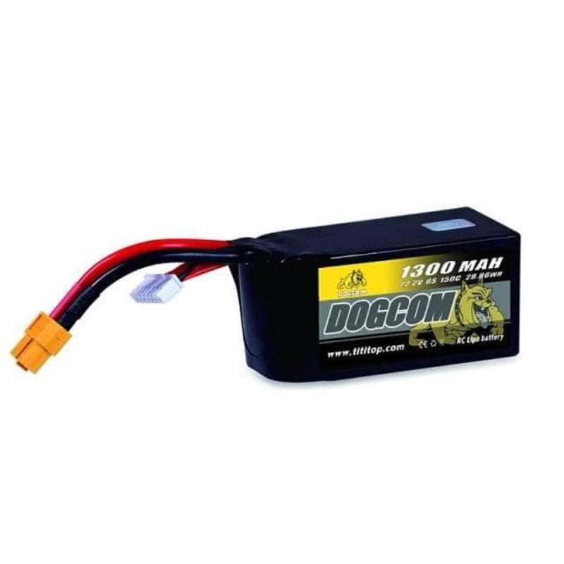 DogCom 22.2V 6S 1300mAh 150C LiPo Battery – XT60