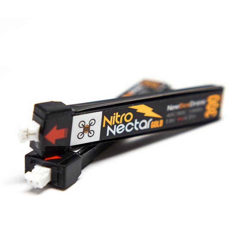 NewBeeDrone Nitro Nectar Gold 3.8V 1S 300mAh 40/80C LiHV Whoop/Micro Battery 4pcs – Choose Version