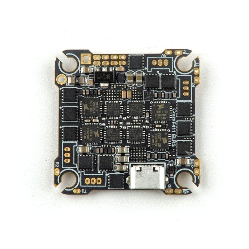 HappyModel CrazyF411 F4 2-4S Whoop/Toothpick AIO Flight Controller w/ 20A 8Bit 4in1 ESC – ELRS 2.4GHz (UART)