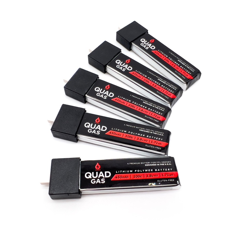 WREKD Quad Gas 1S 450mAh V2 Batteries (5 pack)