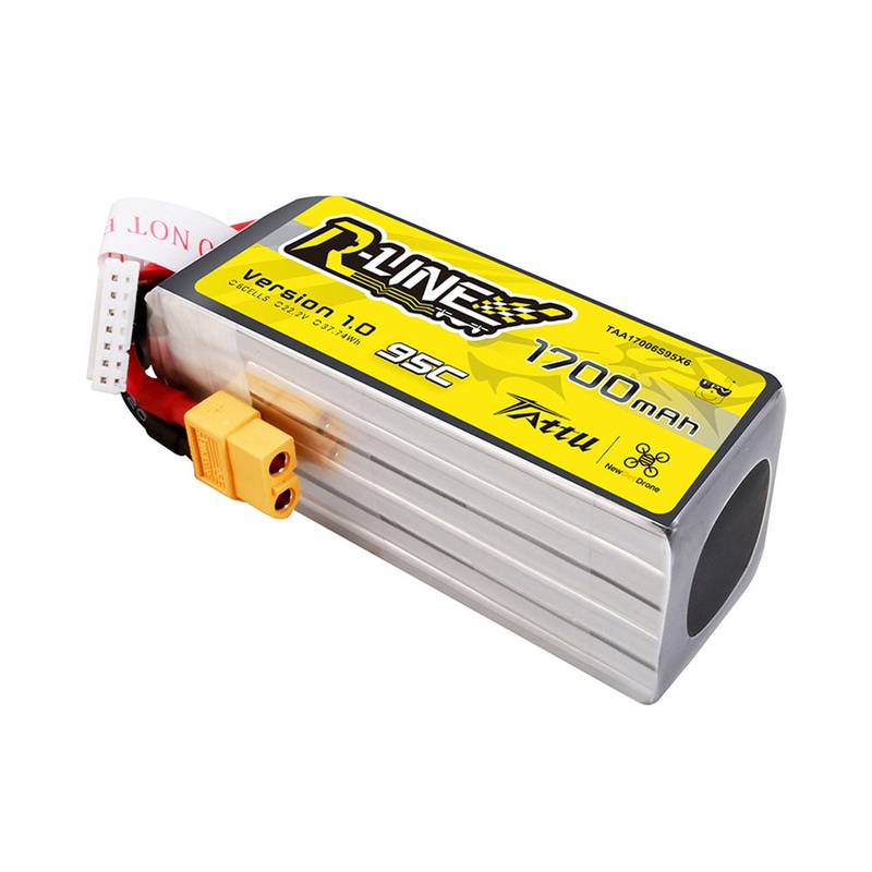 Tattu R-line 1700mah 22.2V 6S1P 95C Lipo Battery – XT60