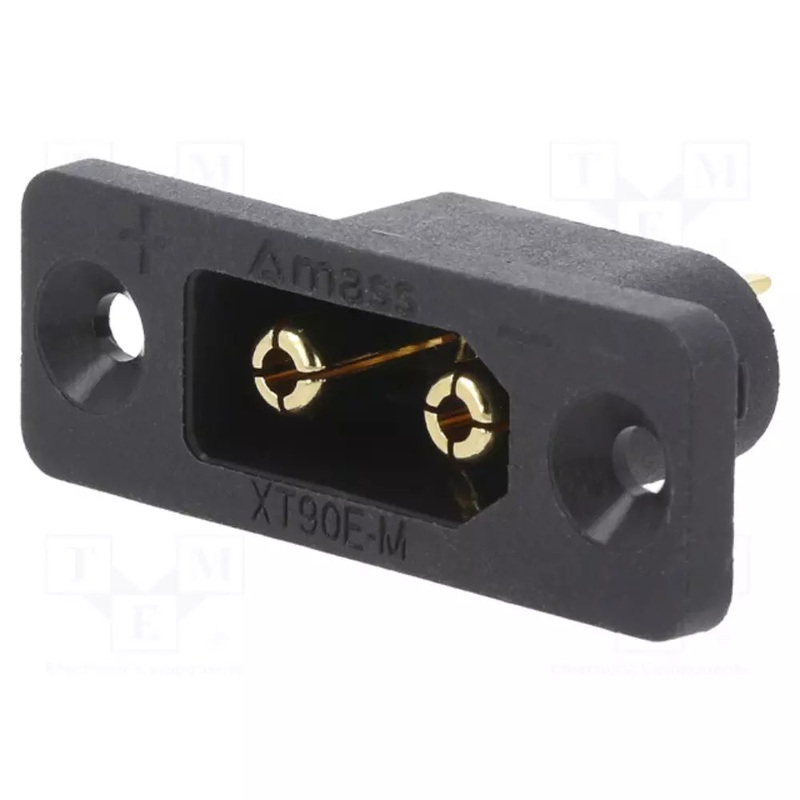 Amass XT90E-M Mountable XT90 Male Plug  Black