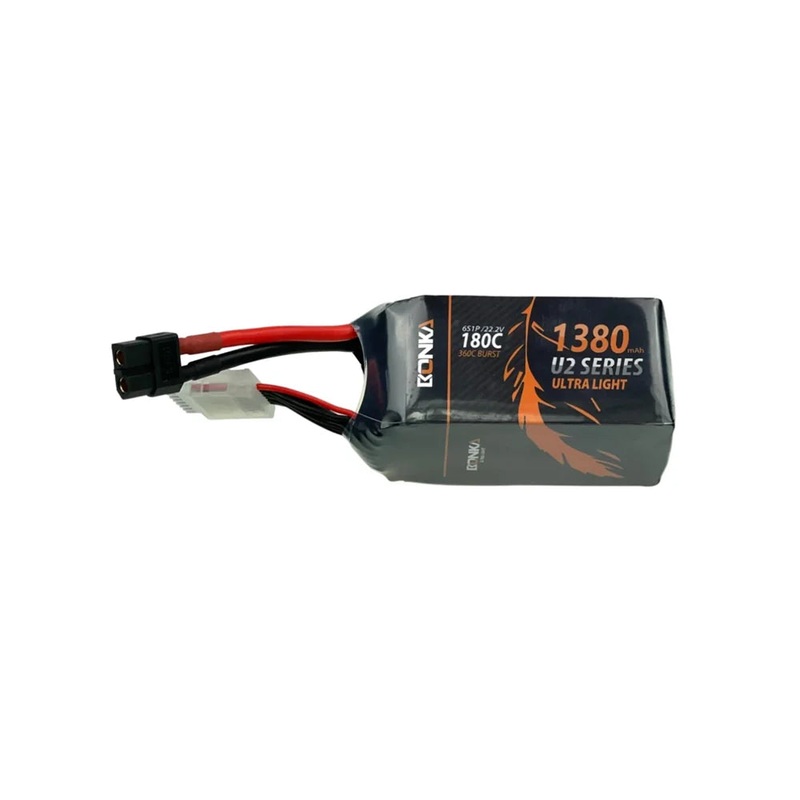 Bonka U2 Ultra Light 1380mAh 6S 22.2V 180C FPV Racing LiPo Battery – XT60