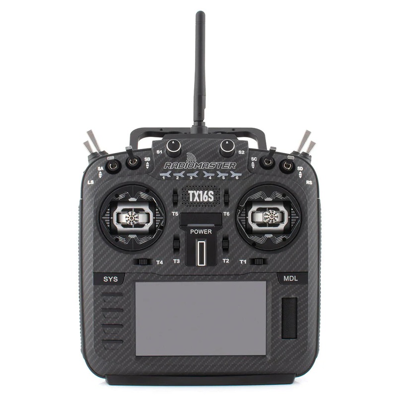 RadioMaster TX16S MKII MAX EdgeTX RC Transmitter w/ AG01 Hall Gimbals – Carbon Fiber Black ELRS