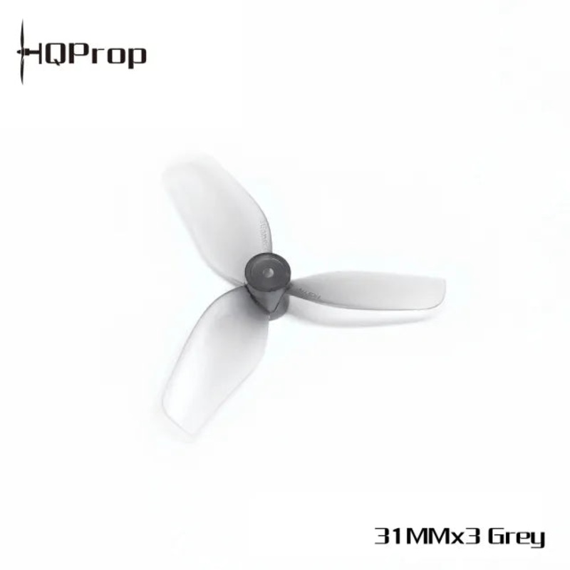 HQ Ultralight Whoop Prop 31MMx3 1.2×1.1×3 PC 0.8mm Shaft (2CW+2CCW) – Grey