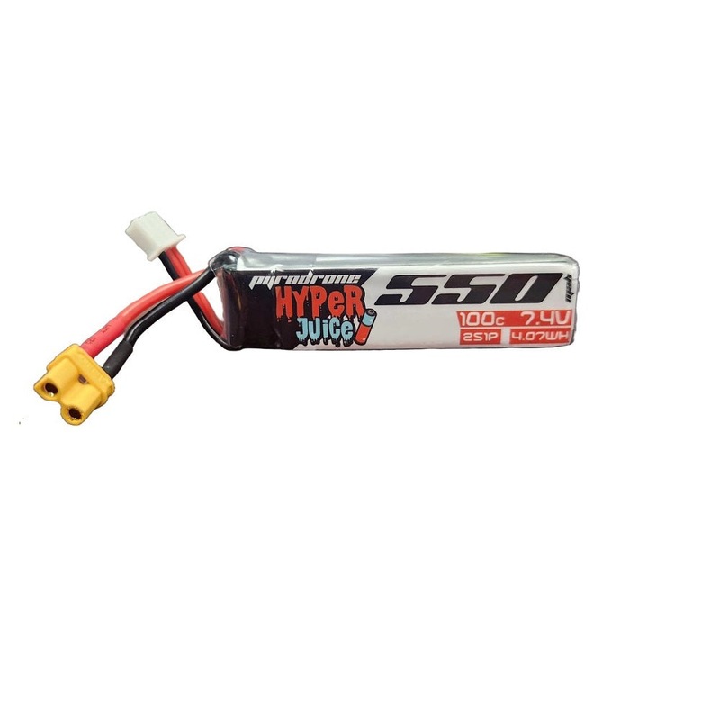Hyperjuice 550mAh 7.4V 2S 100C Lipo Battery – XT30