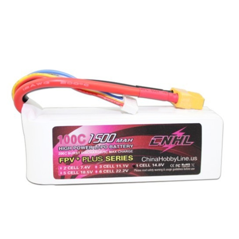 CNHL G+PLUS 1500mAh 14.8V 4S 100C Li-Po FPV Battery – XT60