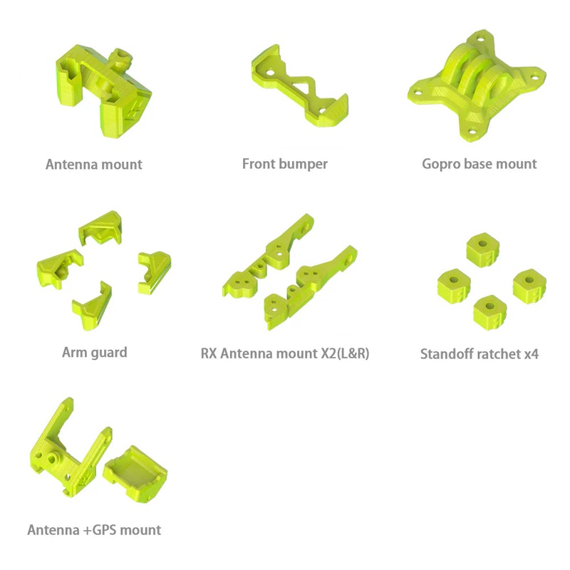 FlyfishRC Volador II 5inch and 6inch Frame TPU Part Set – Yellow