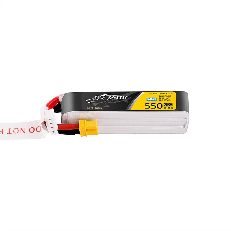 Tattu R-line 550mAh 3S 11.4V HV 95C Lipo Battery Long Pack – XT30