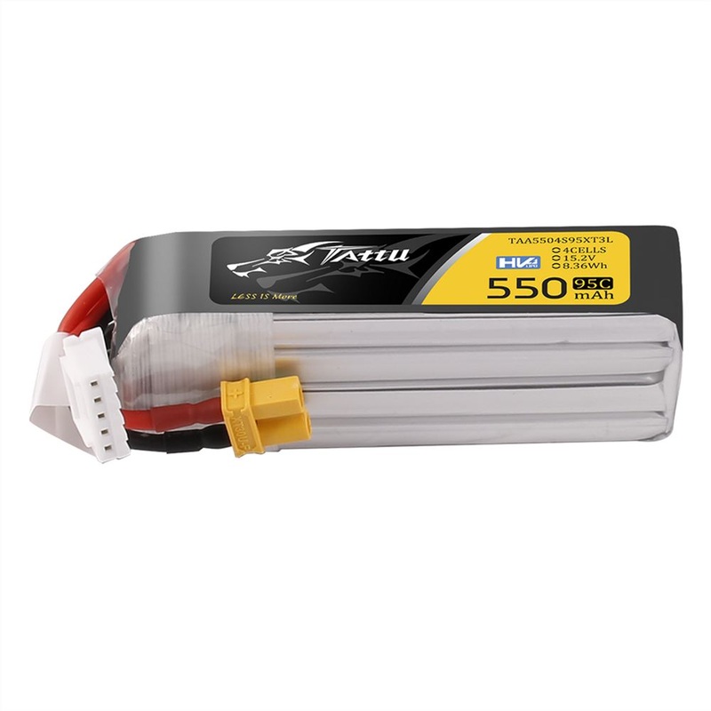 Tattu R-line 550mAh 4S 15.2V HV 95C Lipo Battery Long Pack – XT30