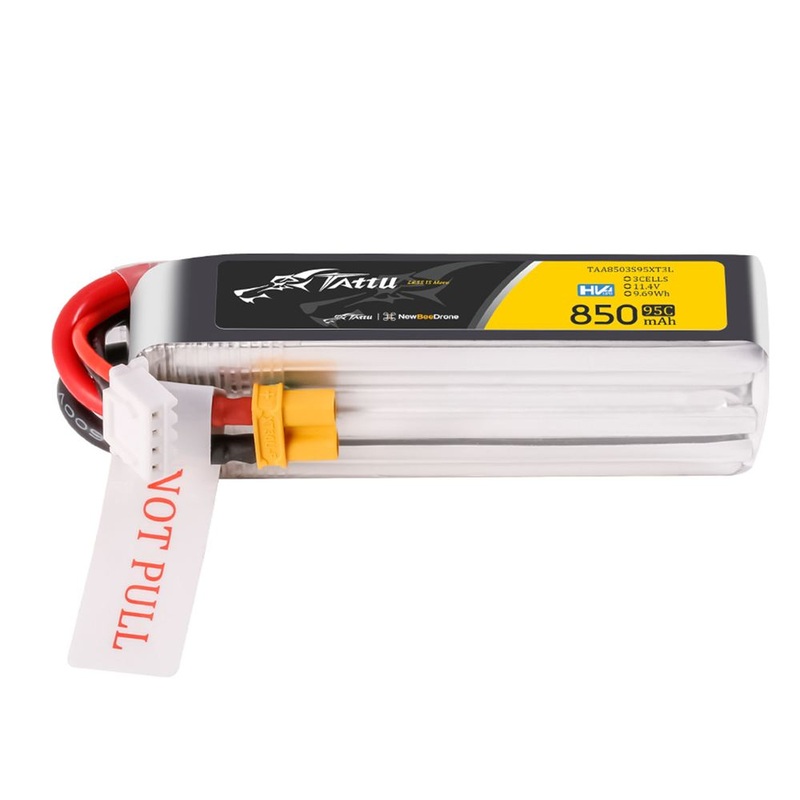 Tattu R-line 850mAh 3S 11.4V HV 95C Lipo Battery Long Pack – XT30