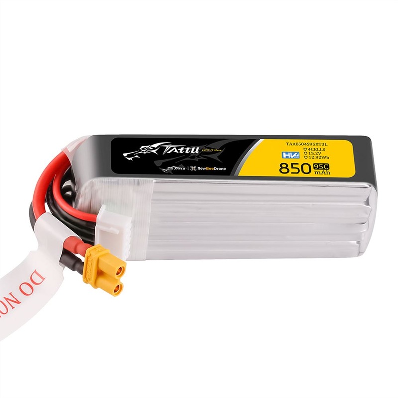 Tattu R-line 850mAh 4S 15.2V HV 95C Lipo Battery Long Pack – XT30