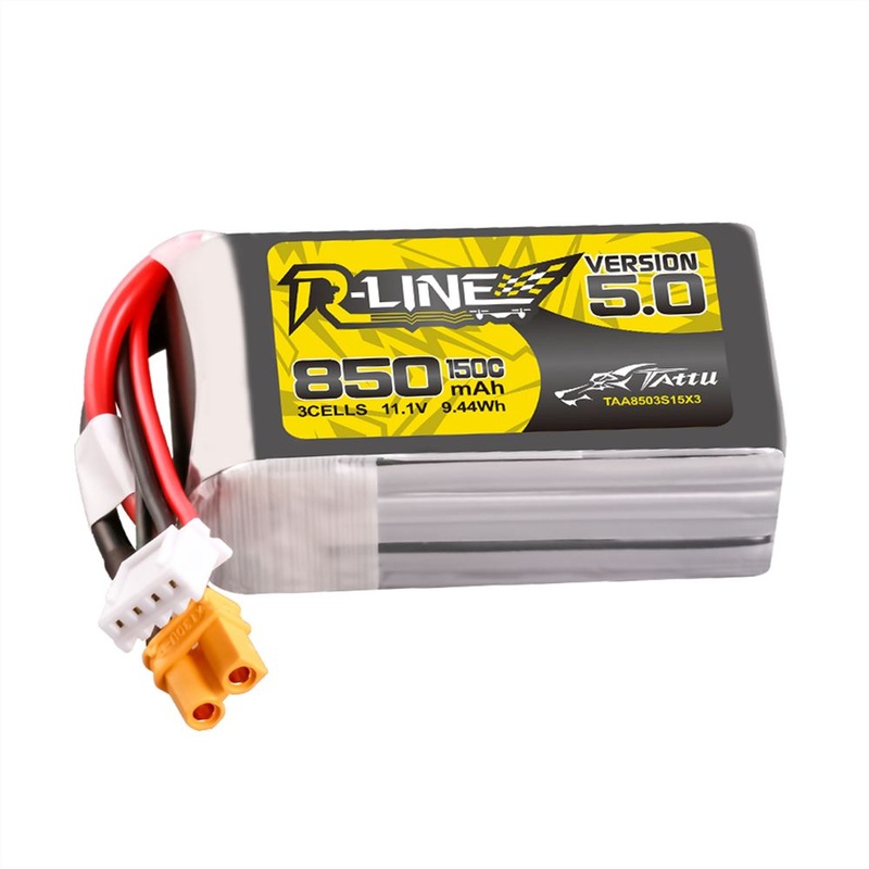 Tattu R-Line Version 5.0 850mAh 3S 11.1V 150C Lipo Battery Pack – XT30