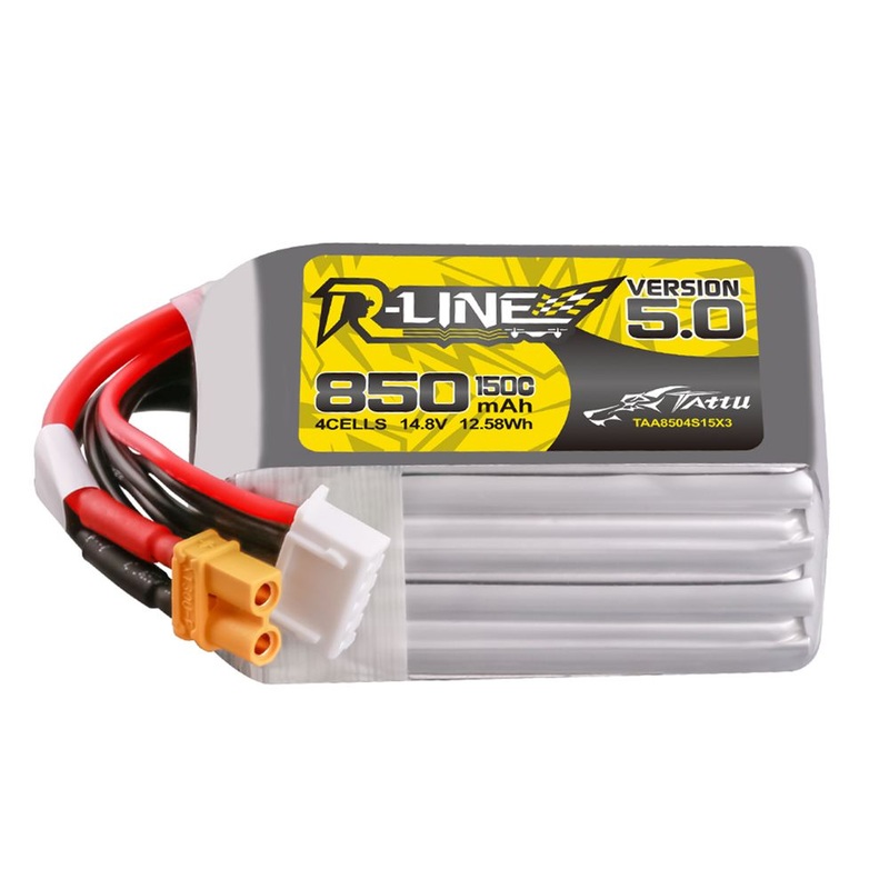 Tattu R-Line Version 5.0 850mAh 4S 14.8V 150C Lipo Battery Pack – XT30