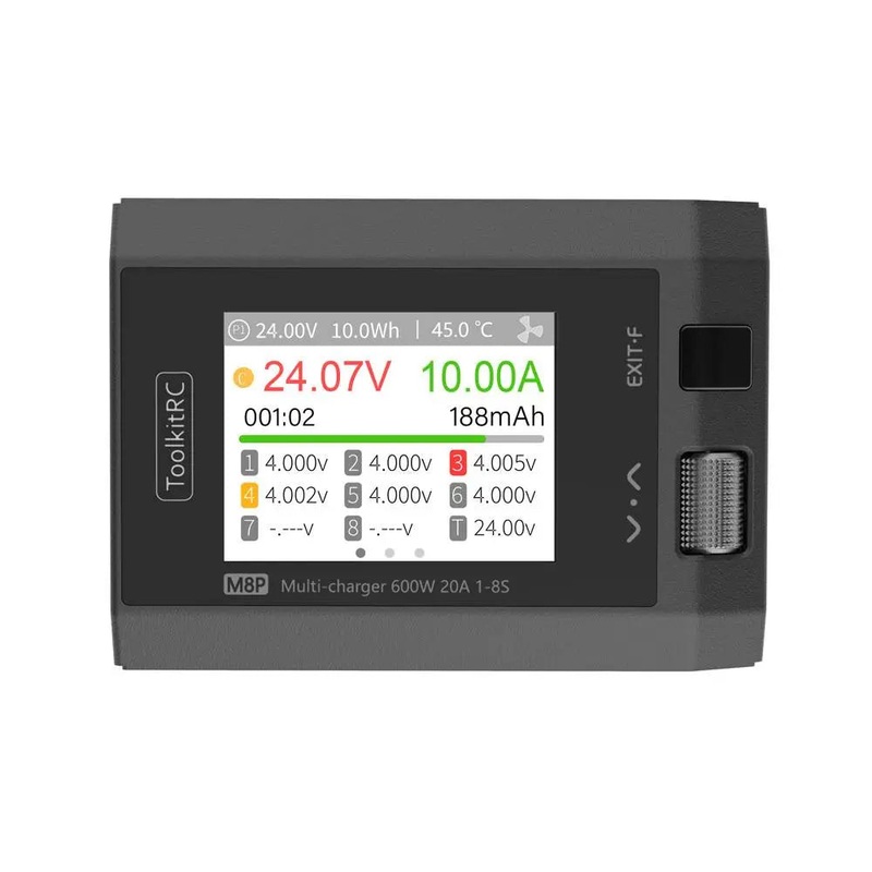 ToolkitRC M8P 1-8S 600W 20A DC Battery Charger – XT60