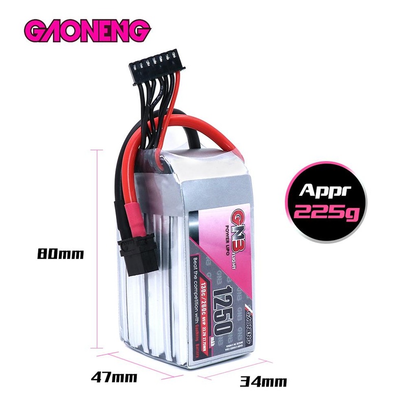 Gaoneng GNB 1250mah 6S 22.2V 130C Lipo Battery – XT60