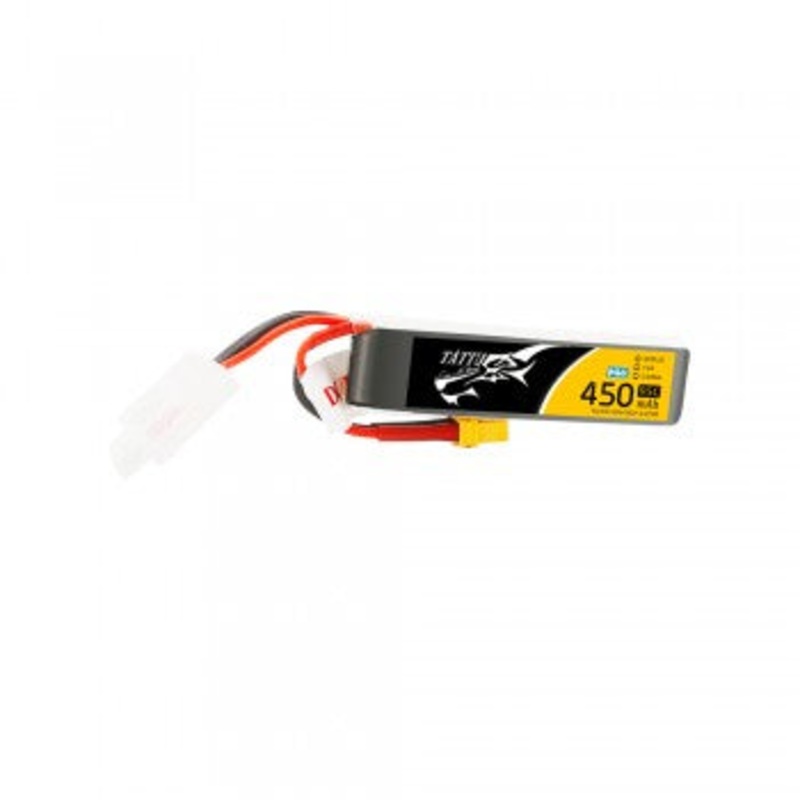 Tattu 450mAh 7.6V High Voltage 95C 2S1P Lipo Battery Pack with XT30 Plug – Long Pack