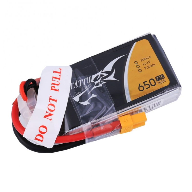 Tattu 3S1P 75C 11.1V 650mAh Lipo Battery Pack – XT30