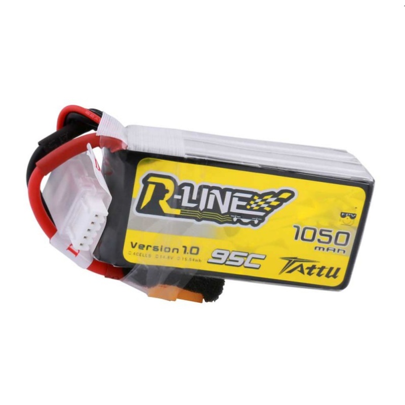 Tattu R-Line 1050mAh 95C 4S1P Lipo Battery Pack – XT60