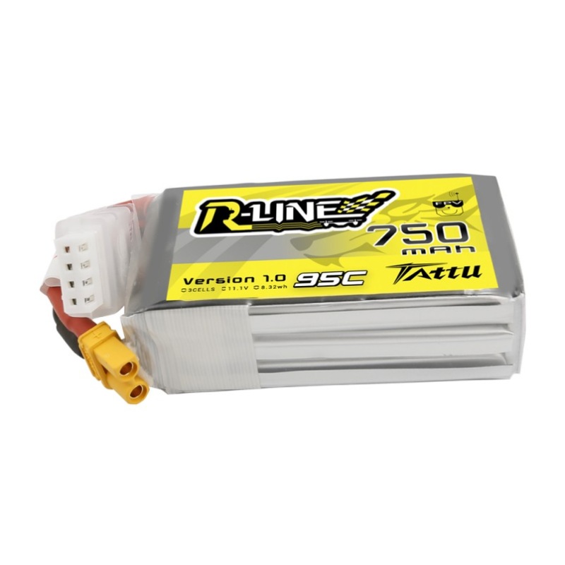 Tattu R-Line 750mAh 11.1V 95C 3S1P Lipo Battery Pack – XT30