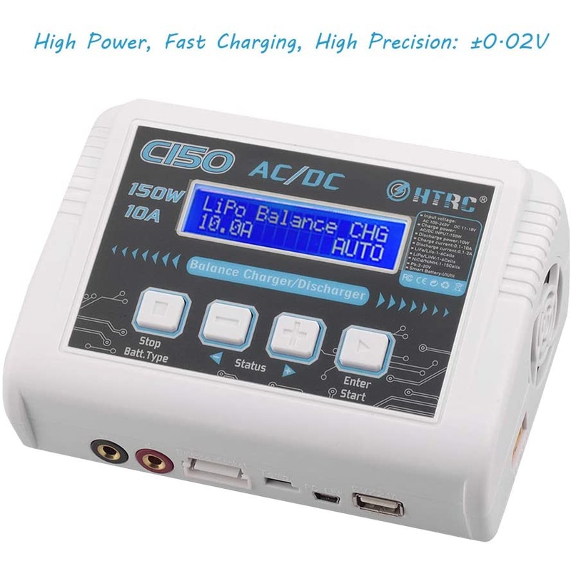 HTRC LiPo Charger 1-6S AC/DC C150 for NiCd Li-ion Life NiMH LiHV PB Smart Battery