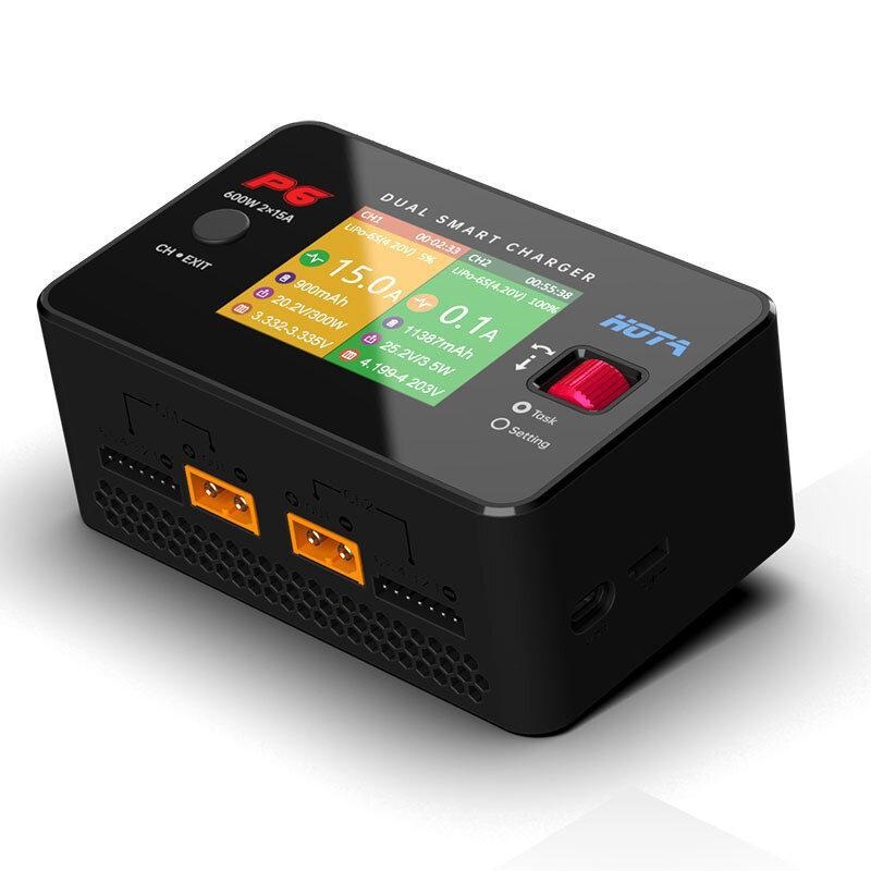 HOTA P6 600W 15A Dual Channel 1-6S DC Smart Charger