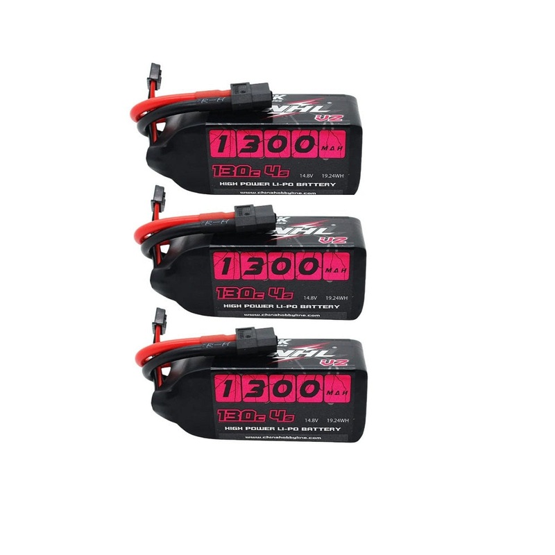 3 PACK – CNHL Black Series V2.0 1300mAh 14.8V 4S 130C Lipo Battery – XT60