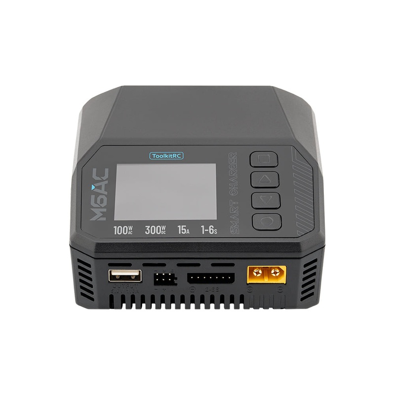 ToolkitRC M6AC 1-6S AC 100W DC 300W 15A Battery Charger – XT60