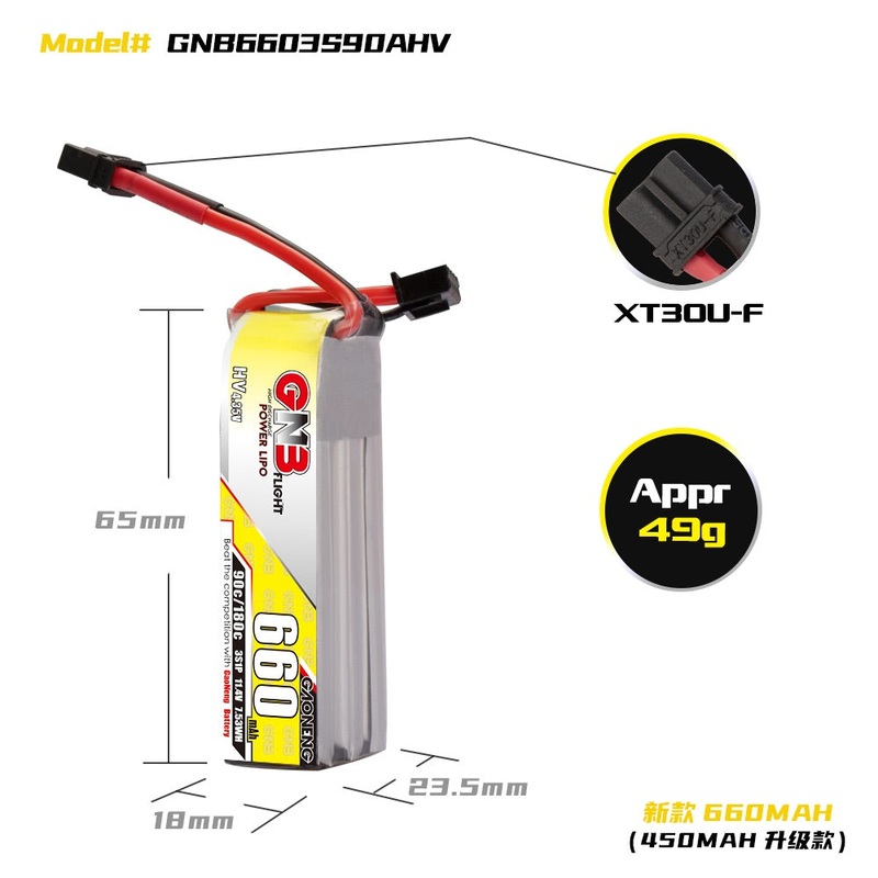 Gaoneng GNB 3S 660MAH 90C HV Li-Po Battery – XT30