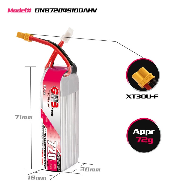 Gaoneng GNB 4S 720MAH 100C HV Li-Po Battery – XT30