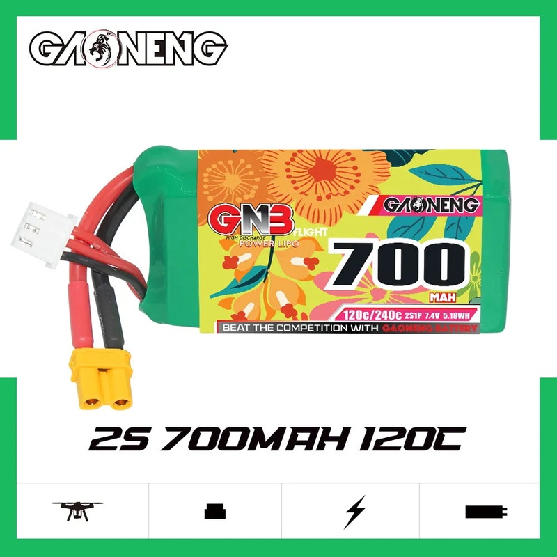 Gaoneng GNB 700MAH 7.4V 2S 120C Lipo Battery – XT30