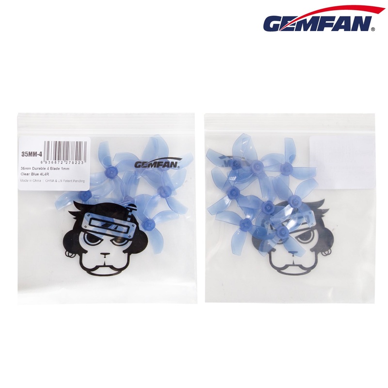 Gemfan 35mm Durable Quad-Blade Propellers 1mm Shaft (4CW+4CCW) – Choose Your Color