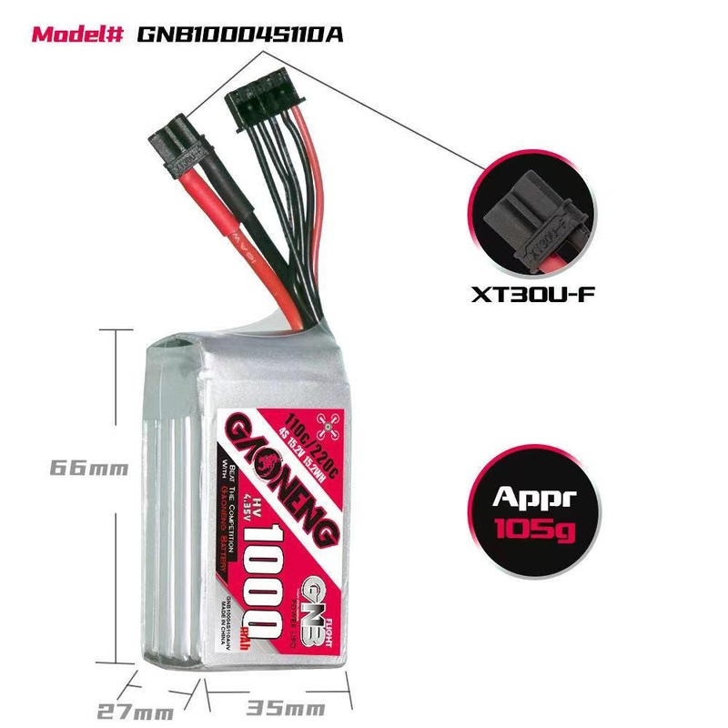 Gaoneng GNB 1000MAH 15.2V 4S 110C HV Lipo Battery – XT30