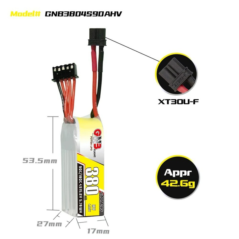 Gaoneng GNB 380mah 4S 15.2V HV 90c LiPo Battery – XT30